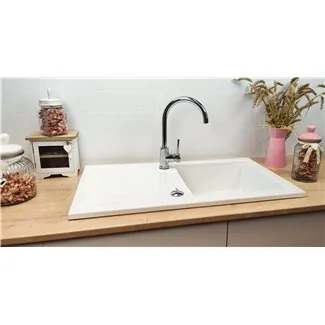 Ceramic sink Soft White + Sarreguemines drainer