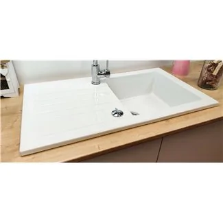 Ceramic sink Soft White + Sarreguemines drainer