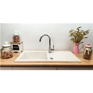 Ingot ceramic sink xs 1 bowl and white drainer