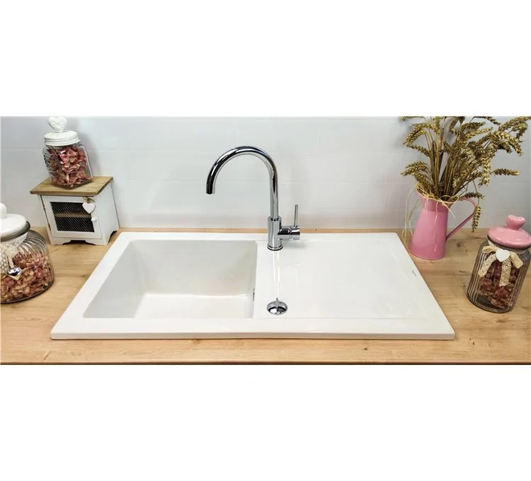 Ceramic sink Lingot XS 1 bowl white