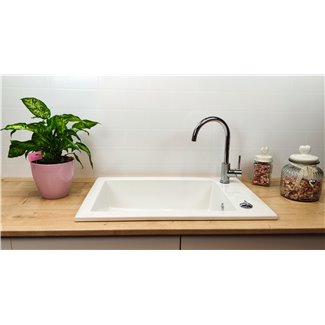 Sink Flush Ceramic Sink Timbre d'Office Lingot White 1 Tank Sarreguemines