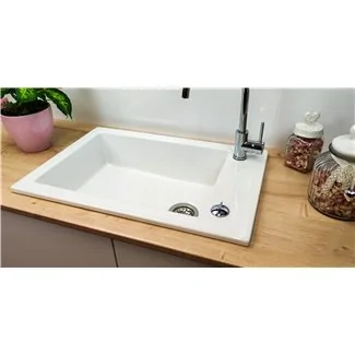 Sink Flush Ceramic Sink Timbre d'Office Lingot White 1 Tank Sarreguemines