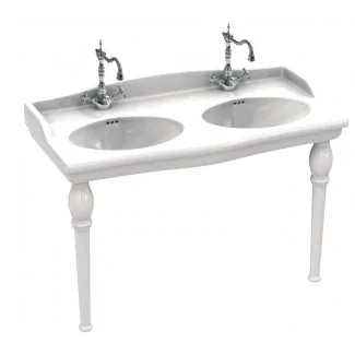 Here's the English translation:Double Sink Vanity Louxor White