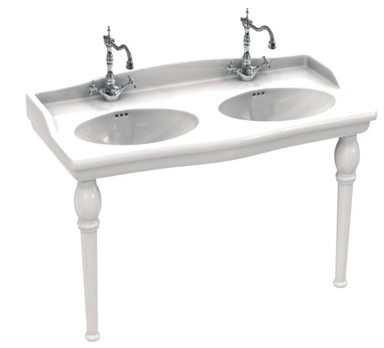 Here's the English translation:Double Sink Vanity Louxor White