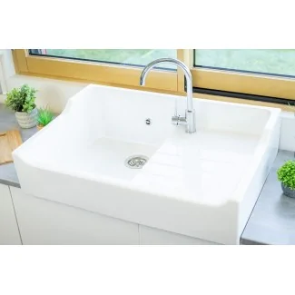 White ceramic sink Tradition 80 cm