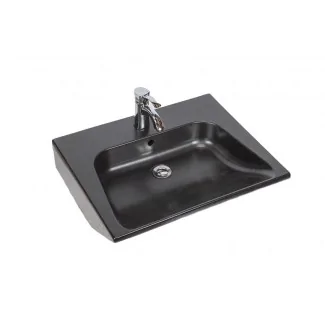 Wall-mounted ceramic sink Mito 60 style in Black