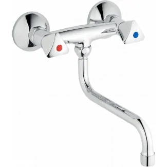 Wall-mounted sink mixer 1/2 inch female, 100 mm center distance