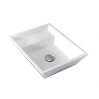 Set of 2 White Eider Ceramic Washbasins