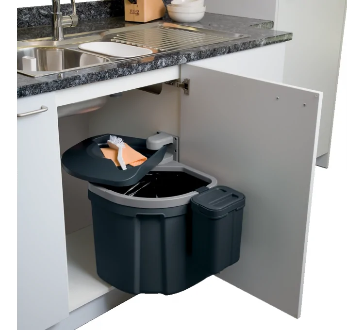 Here's the translated text:Rotating EUROFLEXX 40L kitchen trash can