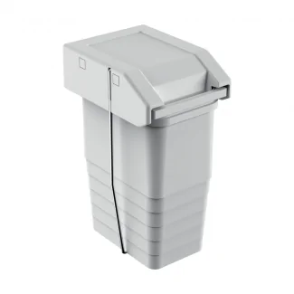 Here's the translation:8L white swing-out waste bin for kitchen cabinet, attachable