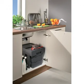 Sliding under-sink dual-bin trash can 32L