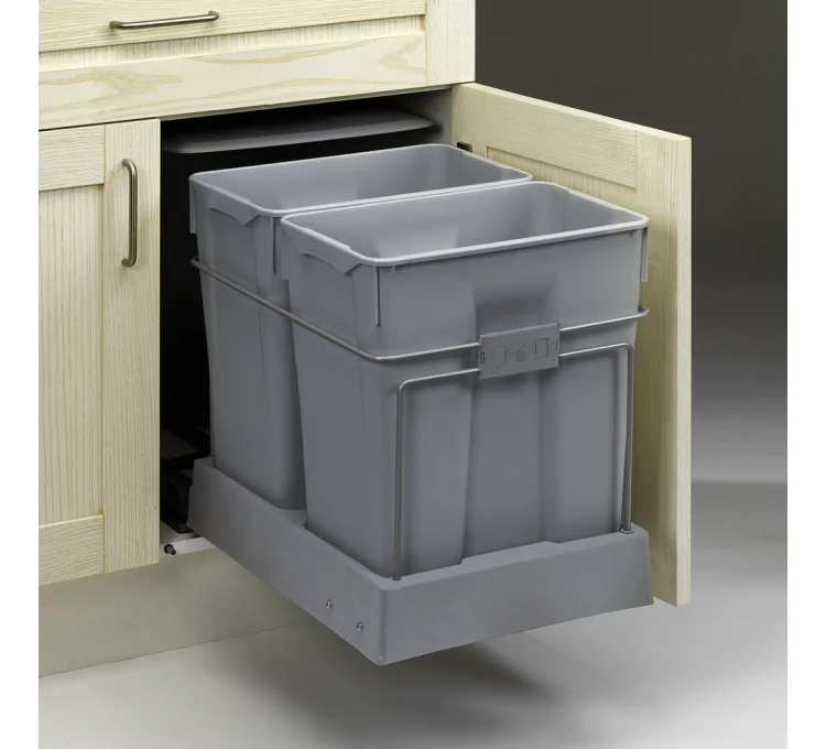 Here's the English translation:Sliding 60L recycling bin for kitchen