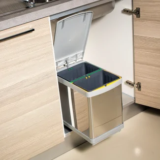 Kitchen sliding waste sorting bin 15L