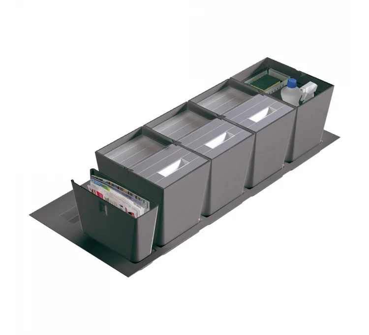 Modular 48L recycling bin for kitchen drawer