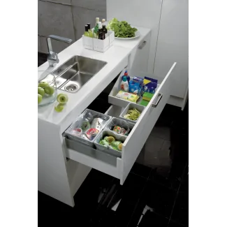 Modular set for integrated kitchen trash can