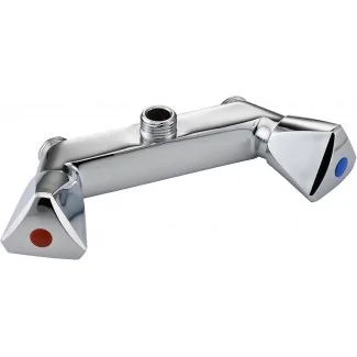 Here's the translation:Exposed shower mixer M1/2 center distance 70mm