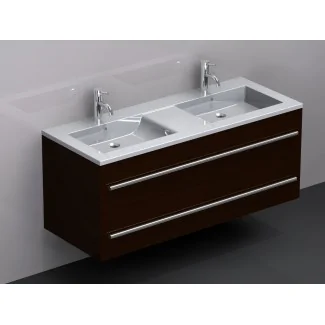 Encimera de doble lavabo empotrado de cerámica 140 cm