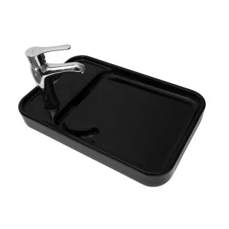 Black Ceramic Dot Basin by Sarreguemines