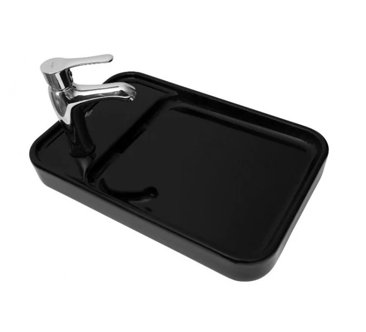 Black Ceramic Dot Basin by Sarreguemines