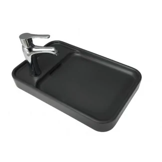 Here's the translation:Anthracite Ceramic Countertop Basin by Sarreguemines