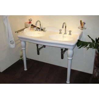 Lavabo Double Vasques céramique"Louxor"Blanc