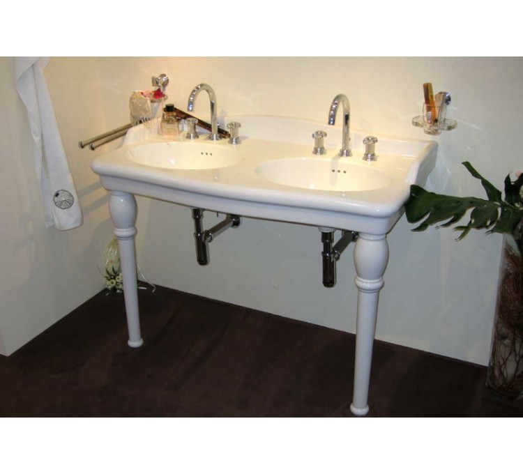 Lavabo Double Vasques céramique"Louxor"Blanc