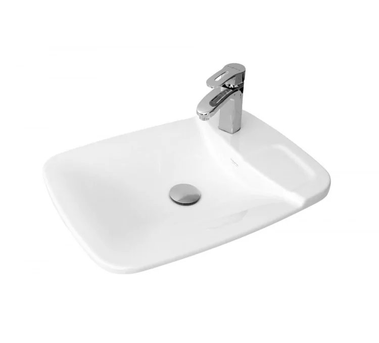 Lavabo de Cerámica Sarreguemines Pluma Blanco