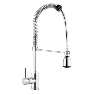 Here's the English translation:Contemporary spring-loaded tall mixer tap