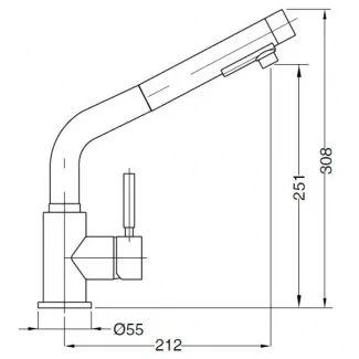 Mitigeur Modele Comptenporains Extractible 2 jets