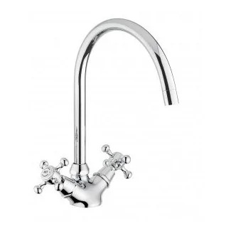 Single-hole faucet with swivel spout for sink