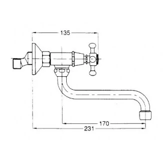 Robinet Mural Pour Evier 150 mm