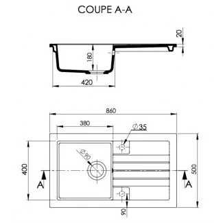 Evier Céramique Timbre D'office Soft Blanc 1bac