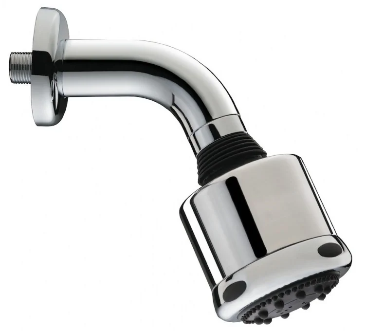 Adjustable chrome shower head with 3 functions, ball joint, 1/2" connection, 120 mm