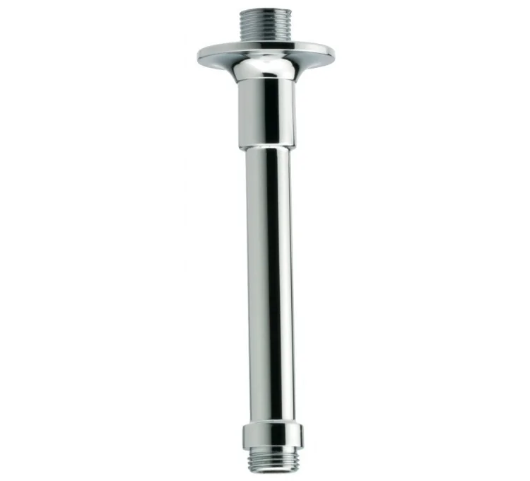 Braccio da soffitto tubolare cromato con rosone conico Ø18mm MM1/2