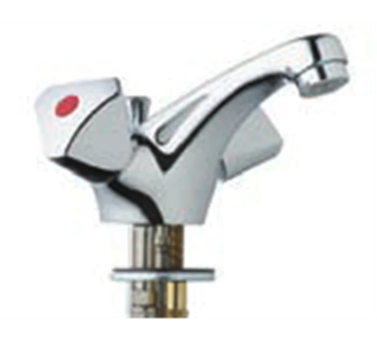 Single-hole mixer tap for washbasin with fixed spout