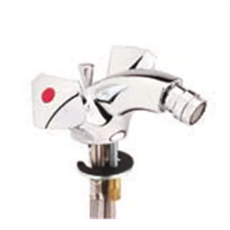 Single-hole mixer tap for bidet with fixed spout