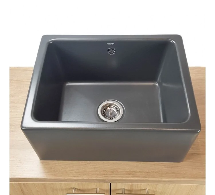 Here's the English translation:Belfast anthracite office sink single bowl