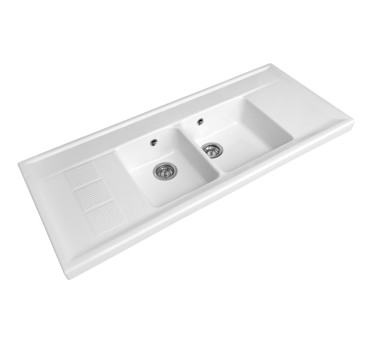 Lavandino Cucina Ceramica Incasso.Lavello In Ceramica Da Incasso 2 Ciotole 2 Scolapiatti Xxl