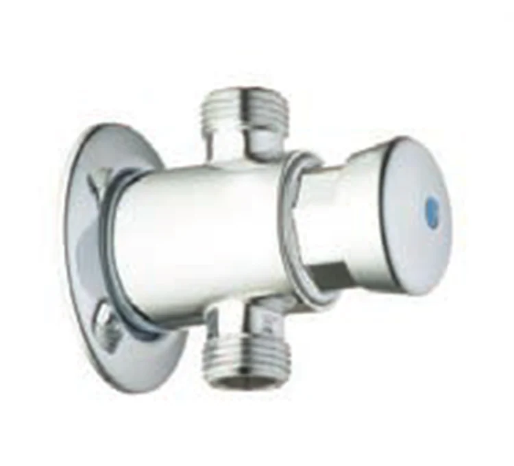 Push-button shower valve, straight, 1/2 inch, self-closing